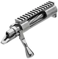 Defiance Deviant Tactical Short Action Receiver with .308 Bolt Face, featuring integral 20 MOA Picatinny rail and recoil lug.