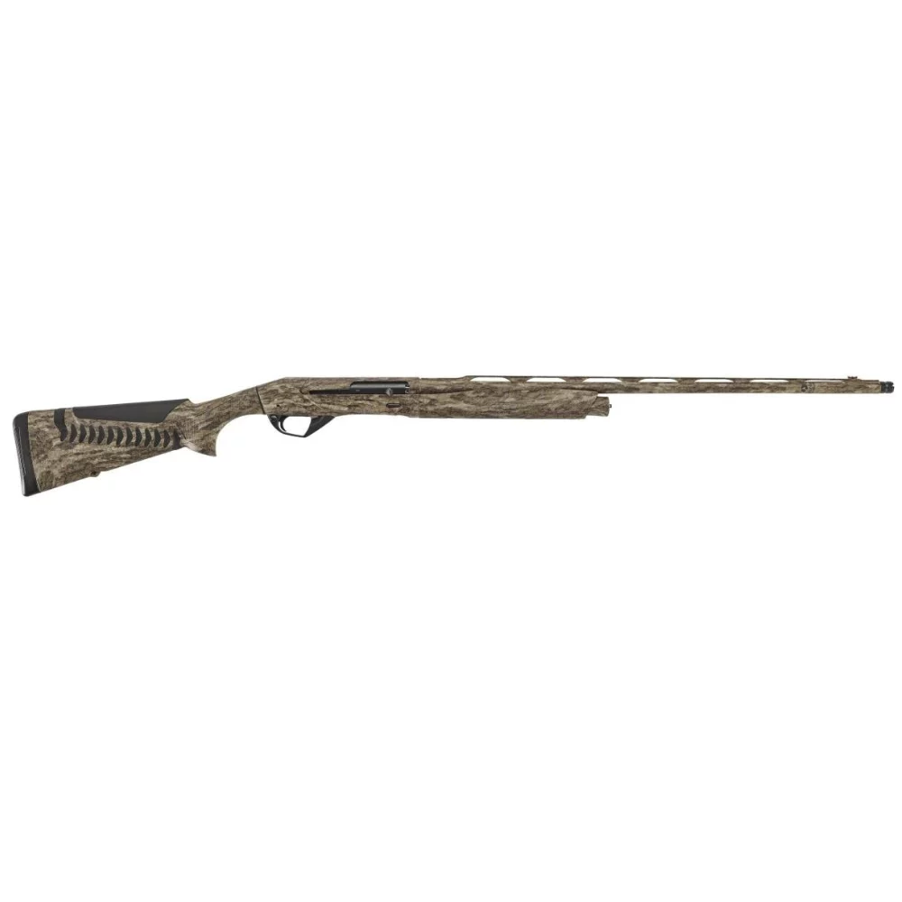 Benelli Super Black Eagle 3 12 gauge semi-auto shotgun with 28‑inch Crio-treated barrel and Mossy Oak Bottomland camouflage finish