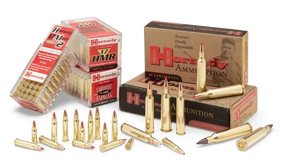 Hornady Varmint Express .22 Hornet 35 Grain V-MAX ammo for high-speed varmint hunting and precision shooting.