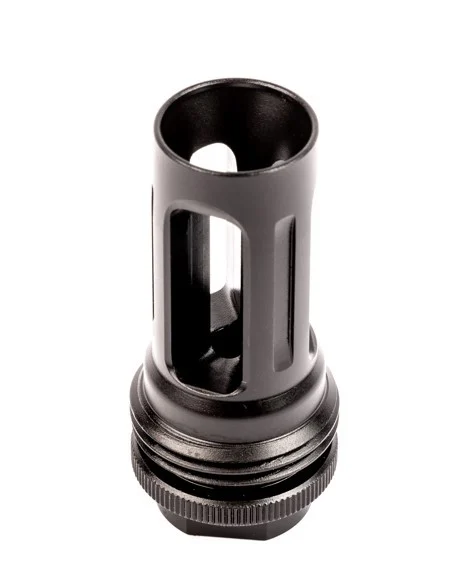 SilencerCo ASR closed‑tine flash hider for .223/5.56 firearms, 1/2×28 thread, black finish