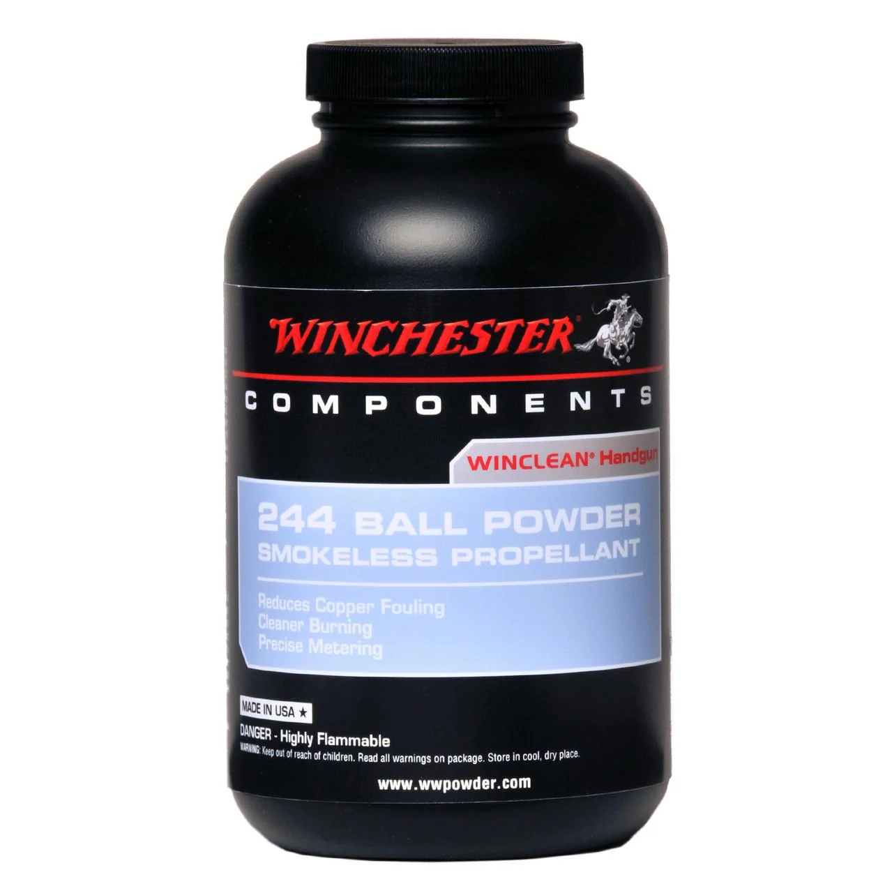 Winchester 244 Winclean 1LB pistol ball powder container