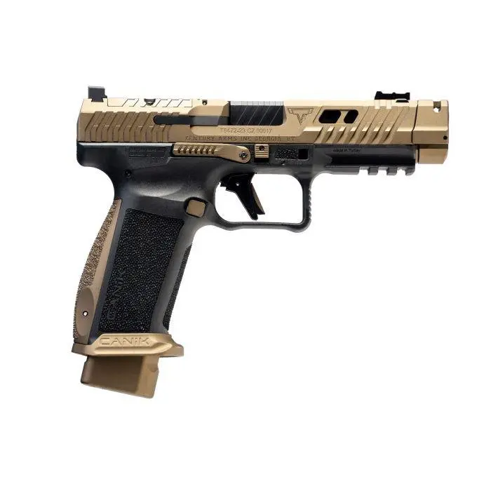 Canik HG7854N TTI Combat Full Size 9mm pistol, 4.60-inch barrel, Black Nitride finish, 18+1 capacity, precision fluted design.