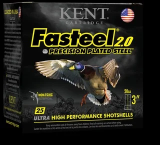 Kent Fasteel 2.0 20 Gauge 3 Inch 7/8 oz #3 waterfowl shotshells, part number K203FS243.