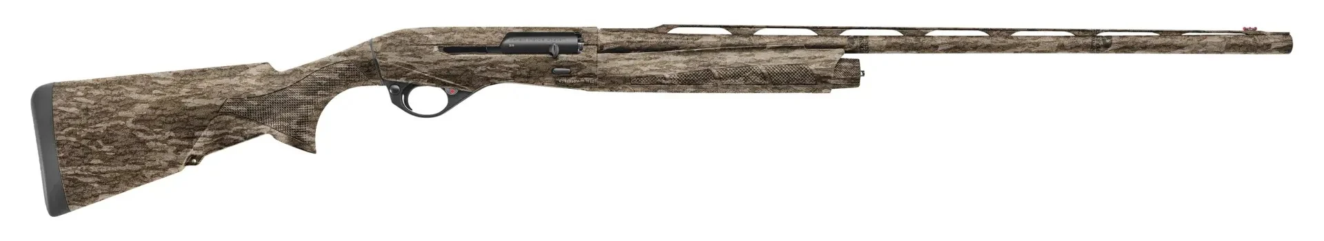 Benelli M2 Field 20GA Semi-Auto Shotgun with Mossy Oak Bottomlands camo, featuring a 28-inch barrel, Inertia-Driven System, and lightweight design. Model 11176, available at Black Bayou Armory