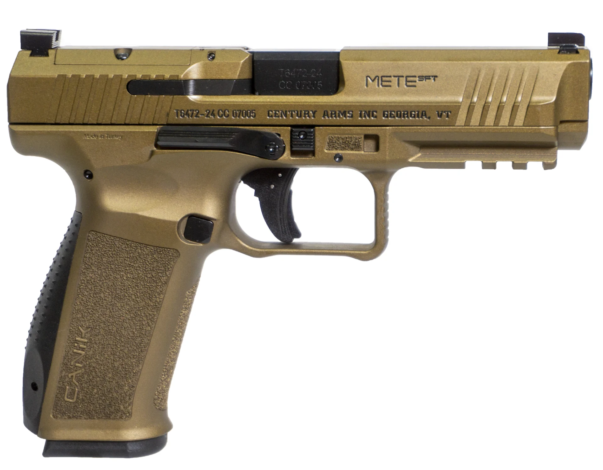 CANIK METE SFT 9MM pistol with bronze/bronze finish and 20+1 capacity.