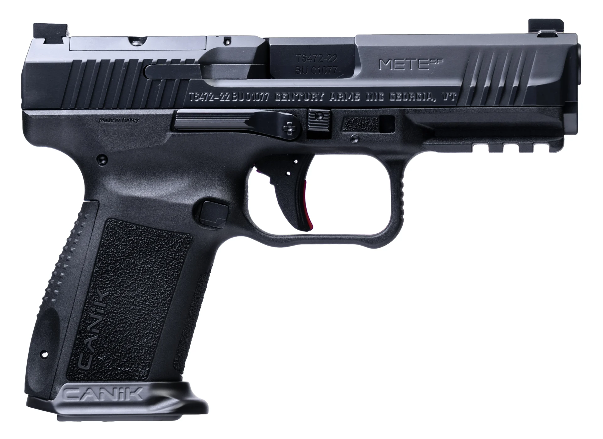 CANIK METE SF 9MM pistol with a black finish and 15+1 capacity.