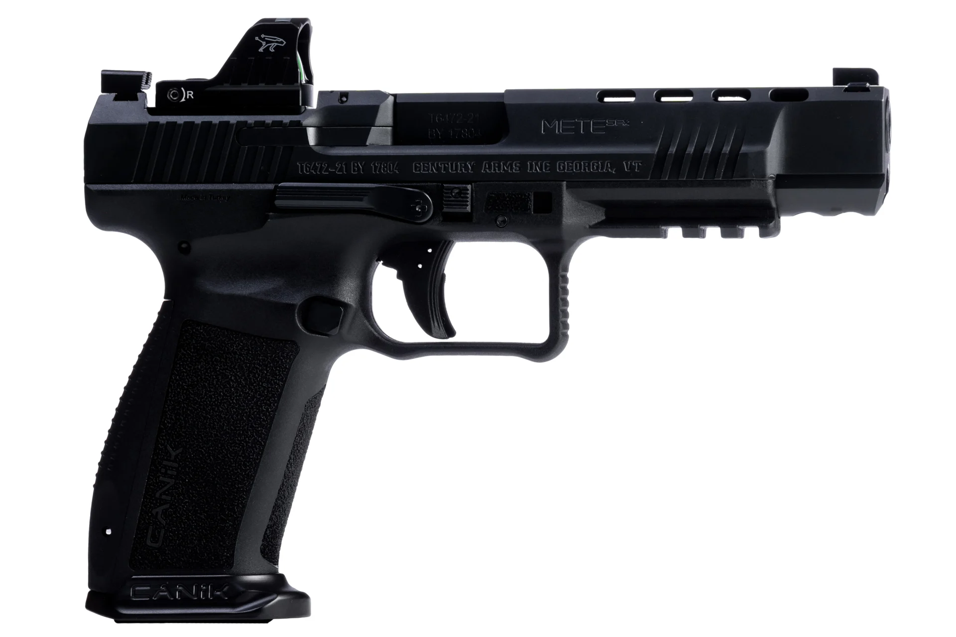 Canik METE SFX, 9mm, 20+1 capacity, 5.2-inch barrel, black finish, competition handgun.