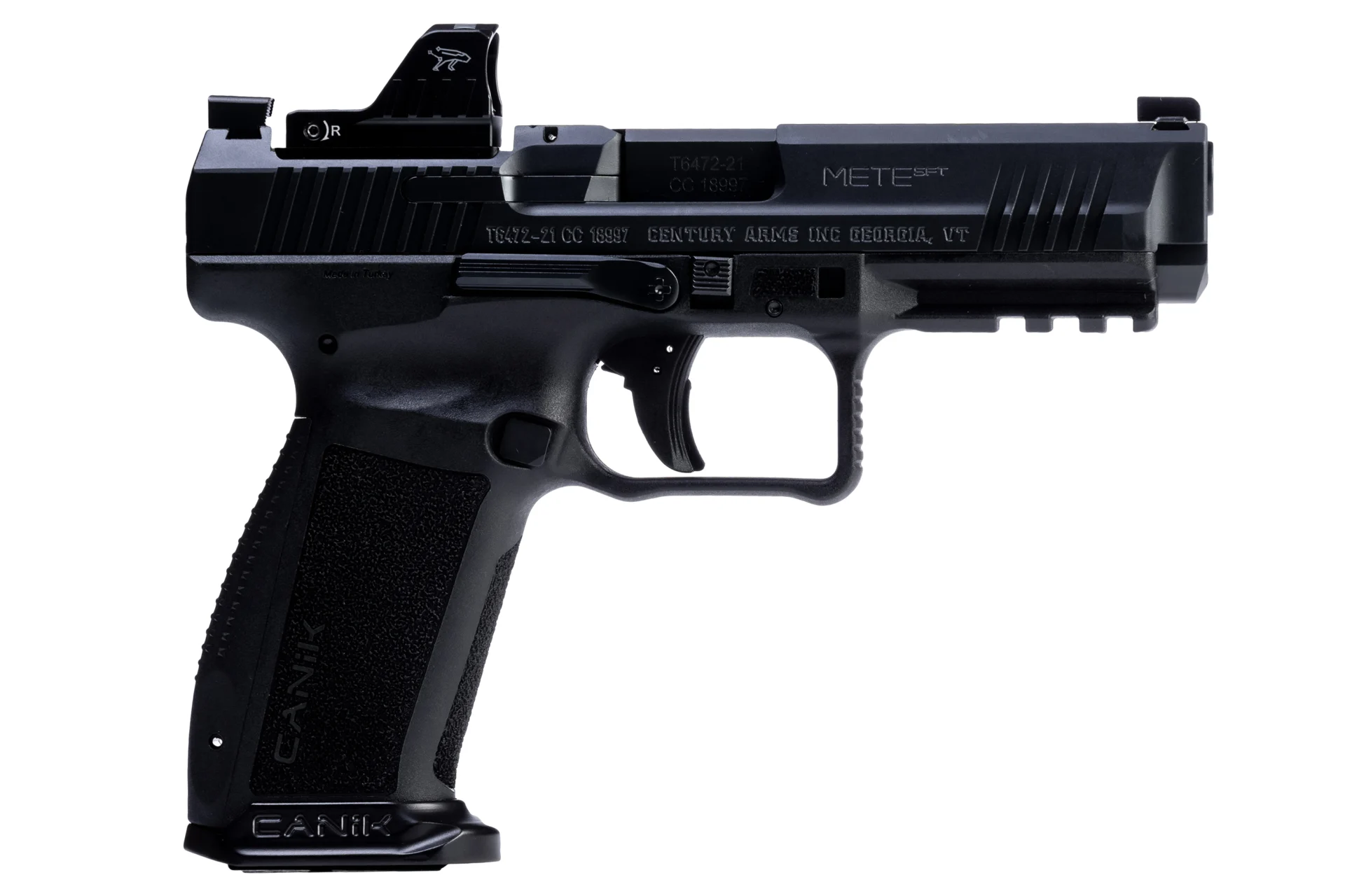 Canik METE SFT, 9mm, black finish, 20+1 capacity, MO1 optic mount, full-size handgun.