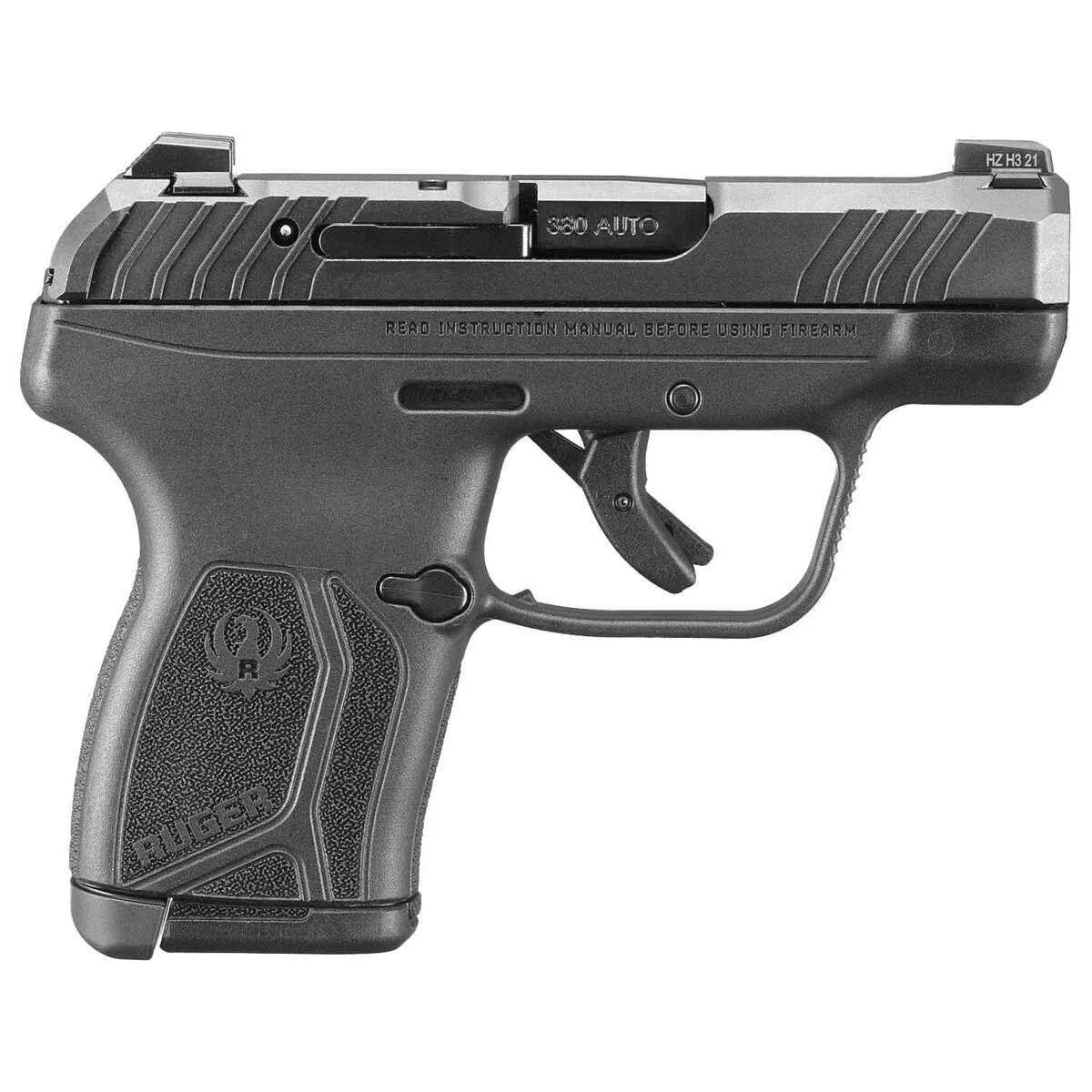 Ruger LCP MAX .380 ACP pistol with 2.8-inch barrel, black oxide slide, black polymer frame, and 10-round magazine