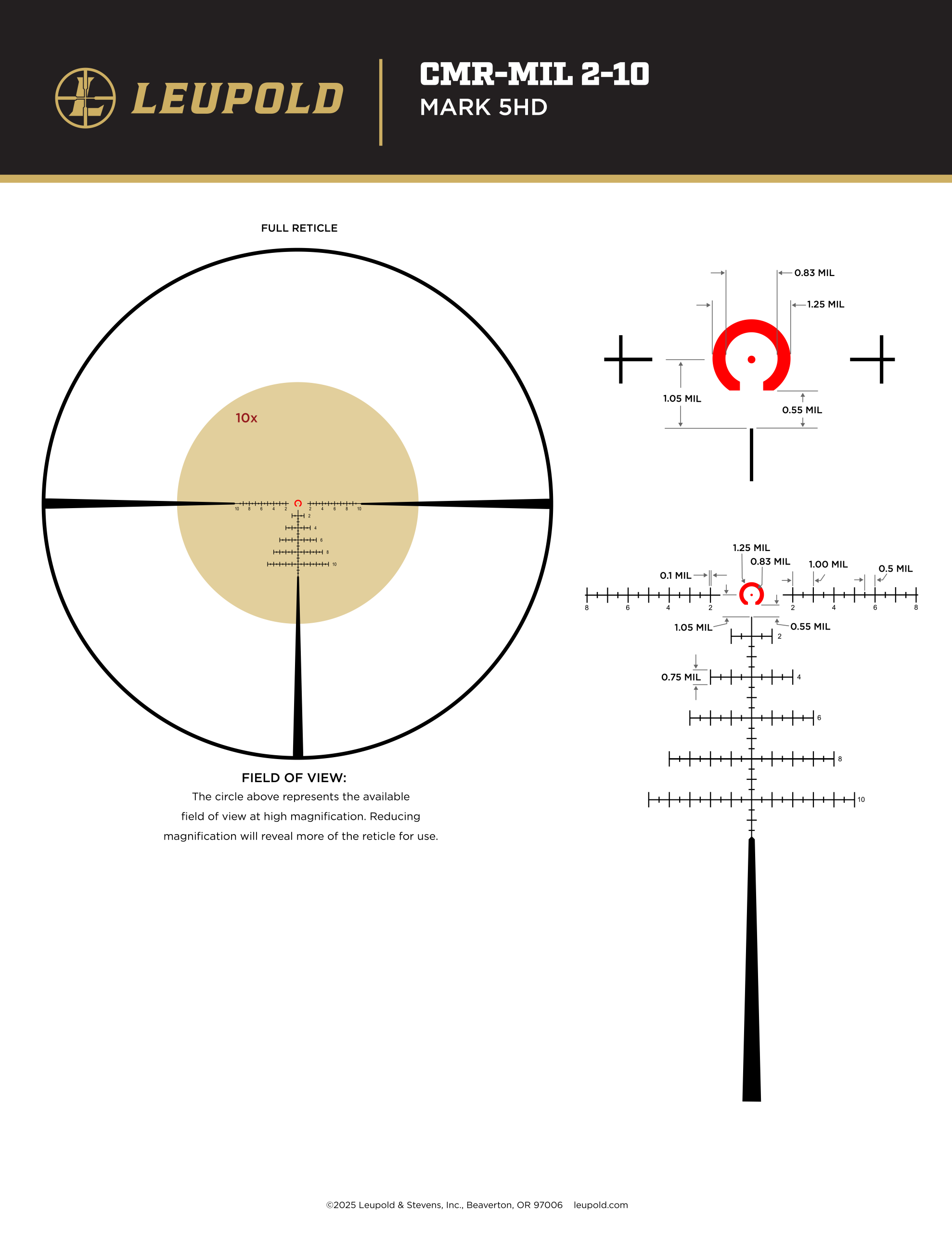 Leupold FFP Illuminated CMR-MIL reticle