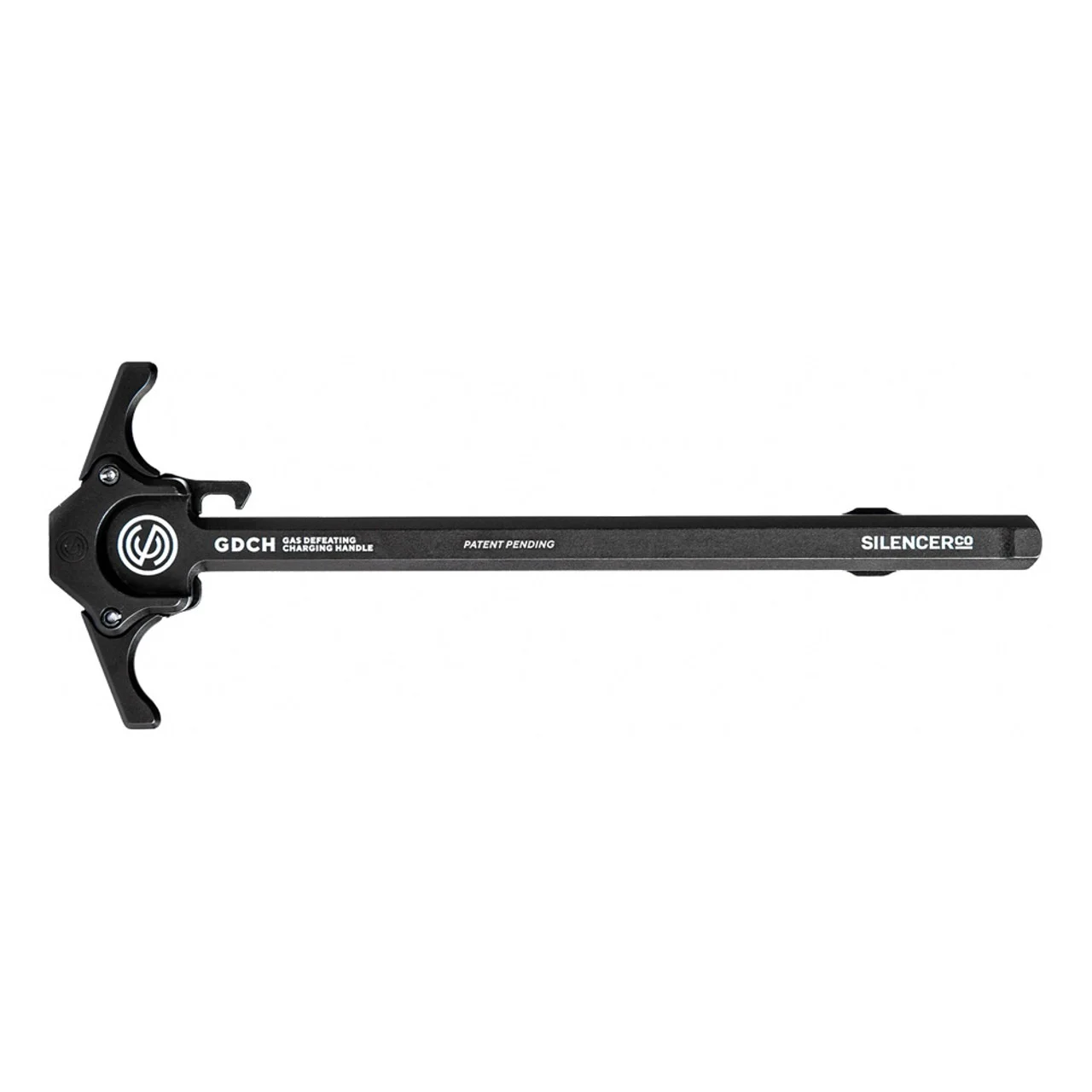 SilencerCo Gas Defeating Charging Handle in black with ambidextrous levers and O-ring seal