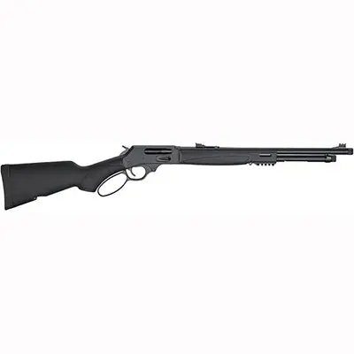 Henry H012CX Big Boy X Model lever-action rifle chambered in .45 Colt with 17.4-inch barrel, black synthetic stock, and large loop lever.