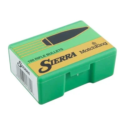 Sierra 1380 MatchKing Bullets – 22 caliber (.224 inches) 69-grain Hollow Point Boat Tail (HPBT) bullets, designed for precision target shooting, packaged 100 per box.