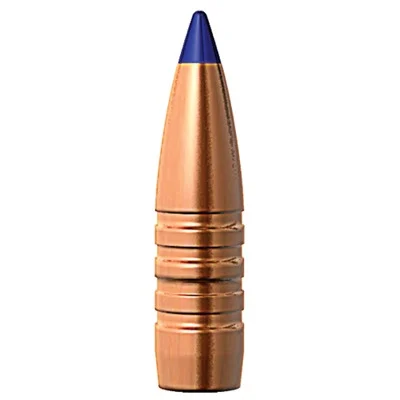 Barnes 30 caliber (.308 inches) 150-grain Tipped Triple-Shock X (TTSX) Boat Tail bullets, designed for deep penetration, rapid expansion, and high weight retention, packaged 50 per box.