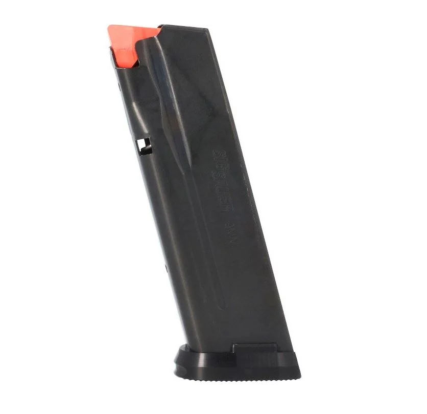 SIG P365 X-Macro 17-round 9mm magazine with black steel body and high-capacity baseplate