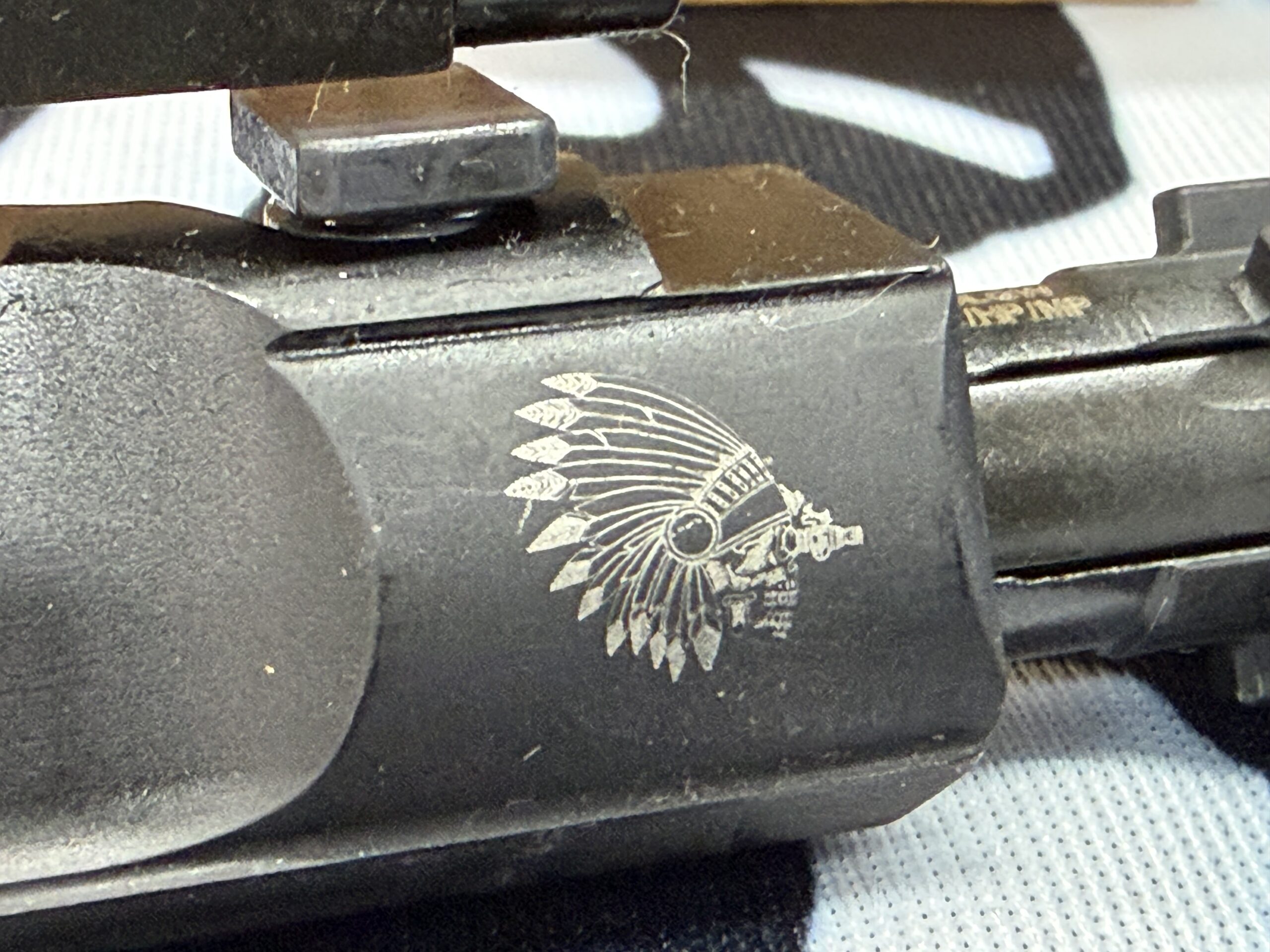 Scalper logo laser engraved on SOLGW bolt carrier